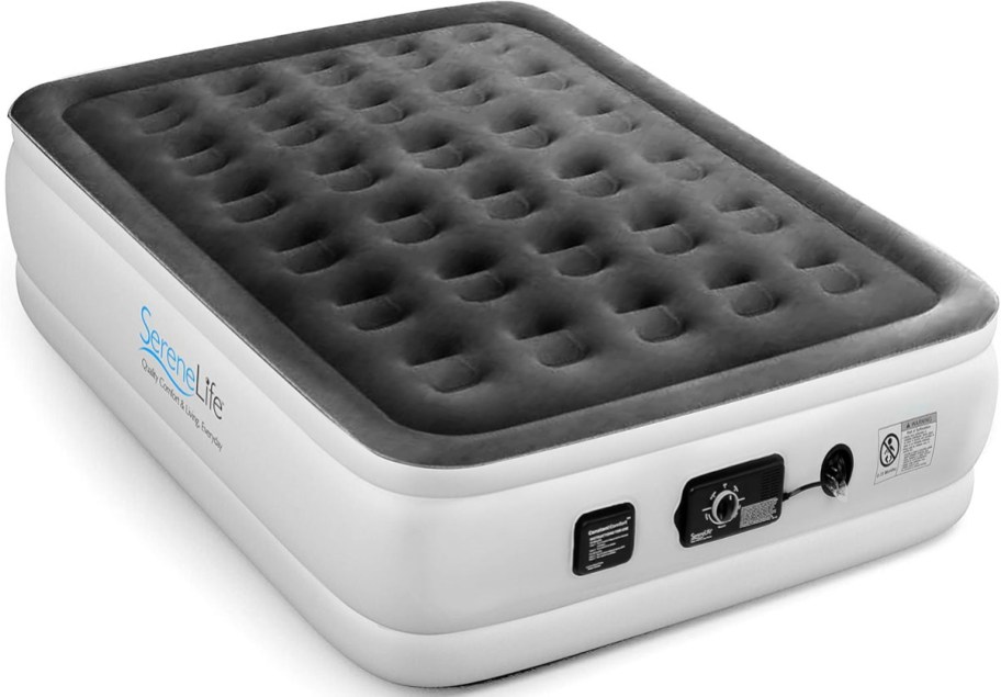 gray and white air mattress