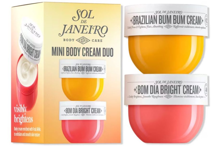 Sol de Janeiro Mini Body Cream Duos box next to two products