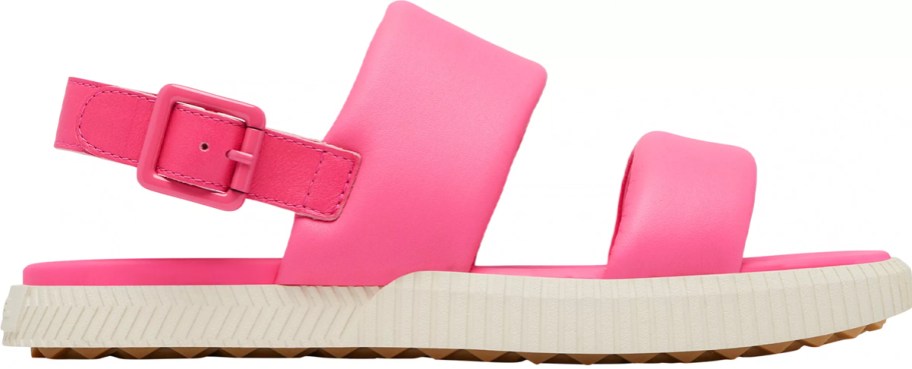 pink and white sorel sandal 