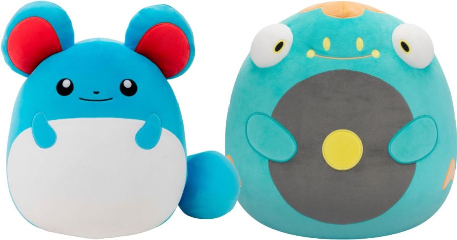 a Marill and a belibolt pokemon squishmallows plush