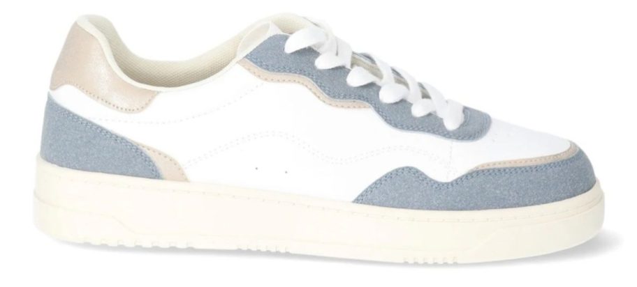 white and grey Time and Tru Women's Court Sneaker