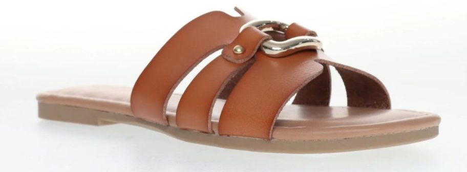 brown Time and Tru Women's Hardware Slide Sandal