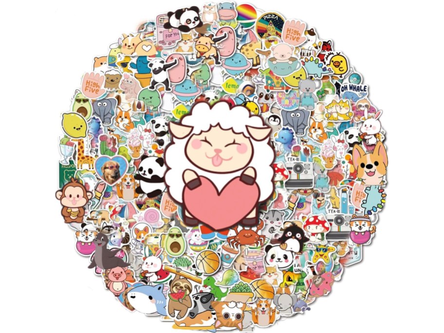 vinyl animal stickers in a pile 