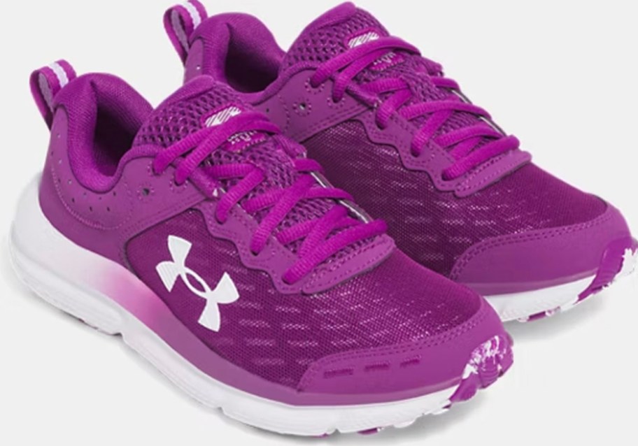 purple and white under armour shoes 