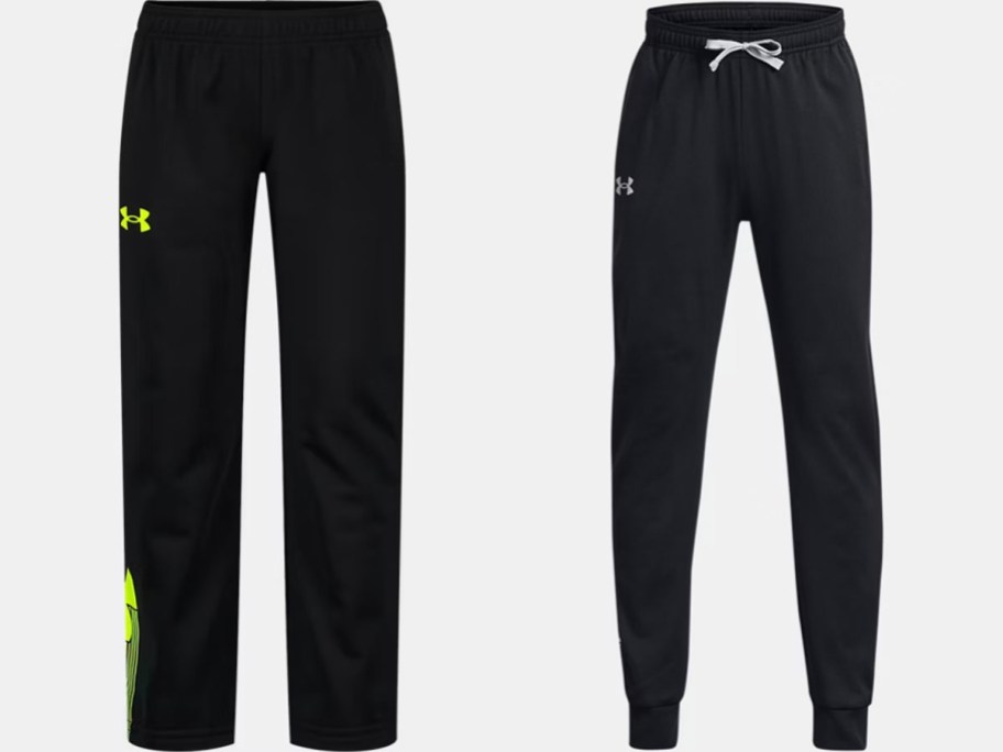 two pairs of black under armour pants 