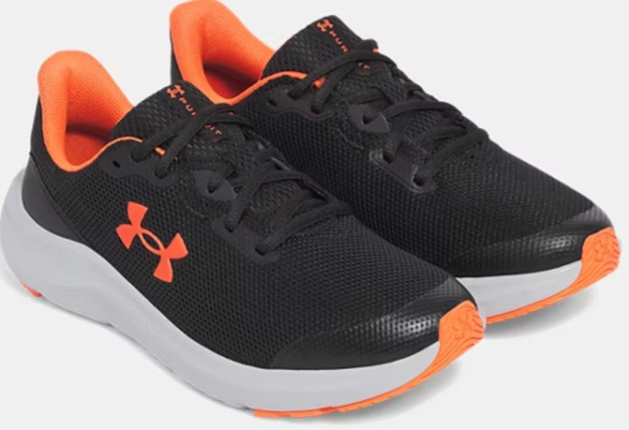 gray and orange under armour shoes 