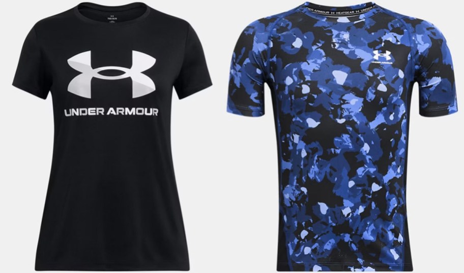 under armour black and blue tops 