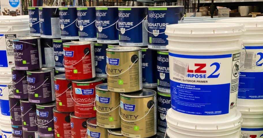 valspar paint cans at lowes