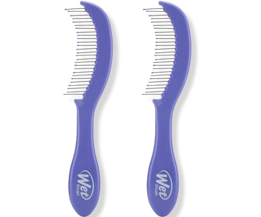 two purple detangling combs