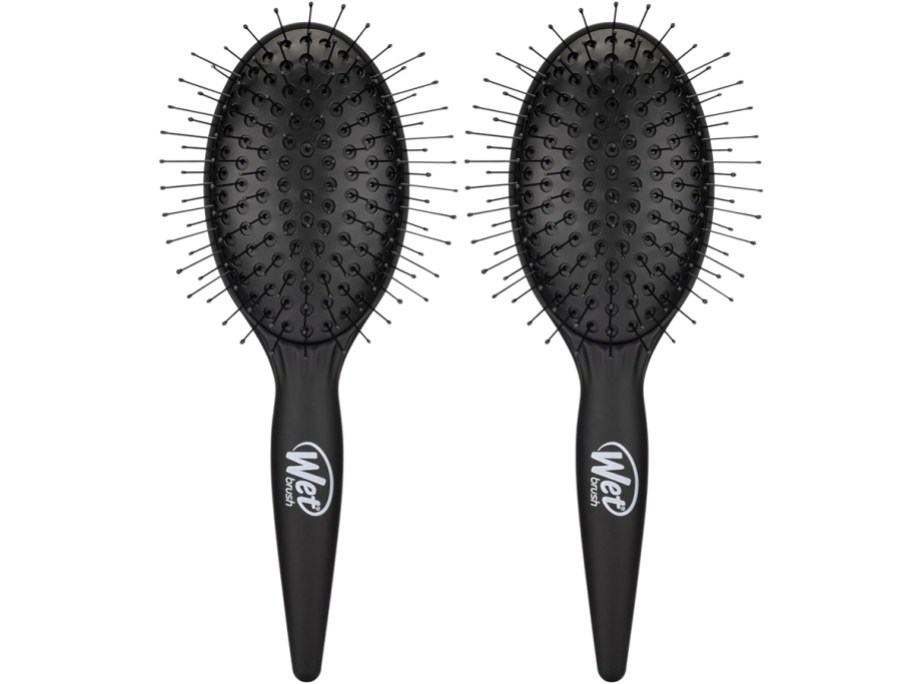 two black wet brushes