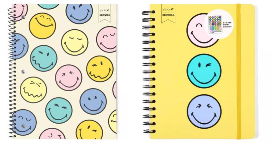 a Yoobi SmileyWorld notebook and journal