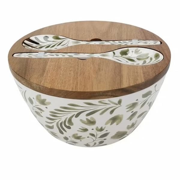 Better Homes Gardens Bamboo Melamine Salad Serving Bowl and Utensil Set deal