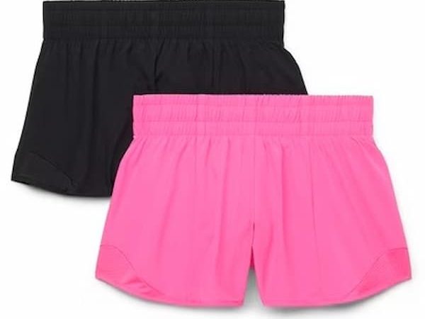 Athletic Works Girl’s Athletic Run Shorts, 2-Pack only $6.60!