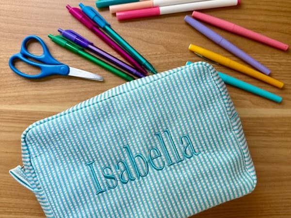 Back to School Finds on Etsy: Monogrammed Storage Pouch for only $6.82 shipped, plus more!