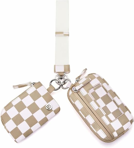 Dual Pouch Keychain Wristlet Wallet