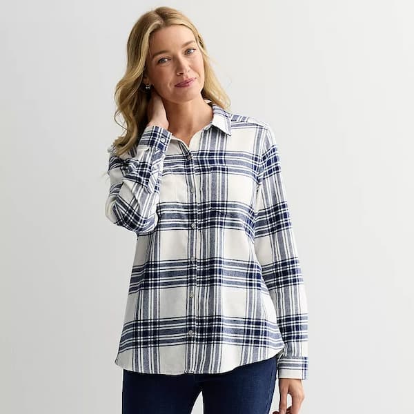 Women's Croft & Barrow The Extra Soft Plaid Flannel Shirt deal