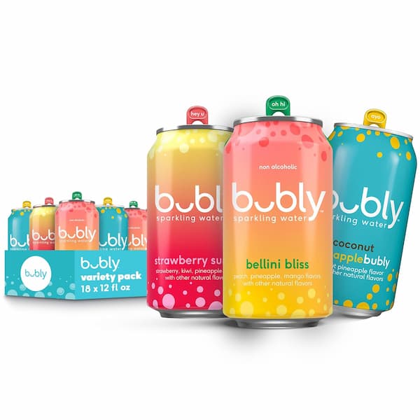 Bubly Sparkling Water, Bellini Bliss Variety Pack, 18 Count deal