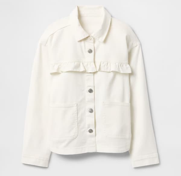 Kids Relaxed Ruffle Denim Shirt Jacket deal