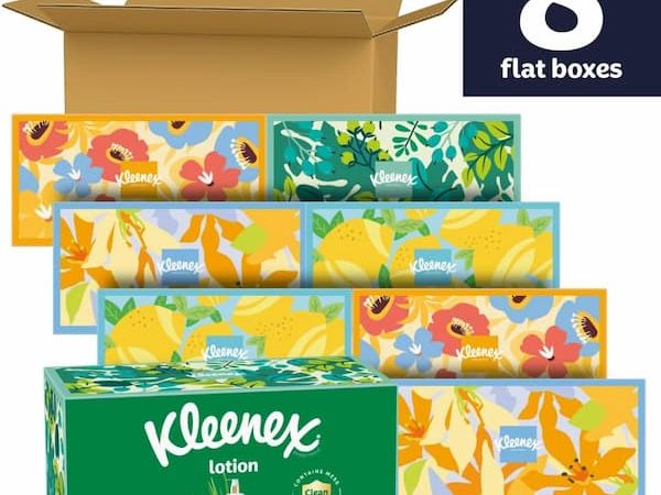 Kleenex Facial Tissues with Lotion, 8 Flat Boxes only $12.29 shipped!