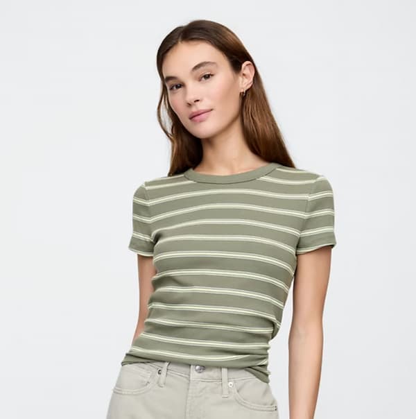 Ribbed Stripe T-Shirt