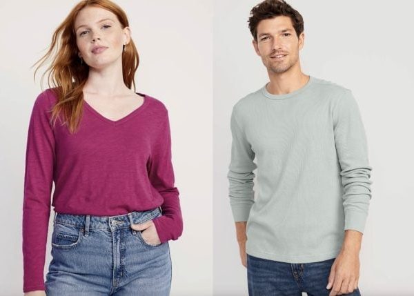 Old Navy: Long Sleeved Tees for the family only $6 and $8 {Today Only!}