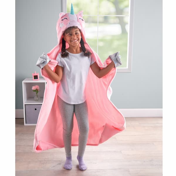 Your Zone Kids Pink Unicorn Glow in the Dark Hooded Throw Blanket deal